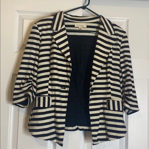 Black and White Striped Blazer